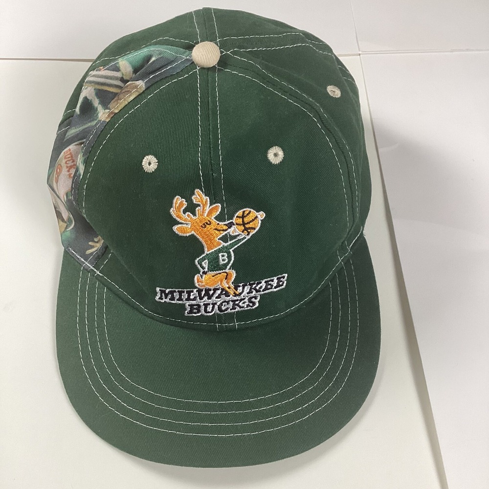 Milwaukee Bucks Mens Cap Hat Marques Johnson Throwback Logo Adjustable NBA
